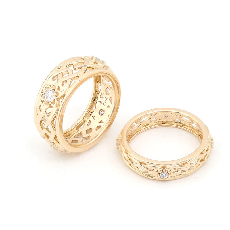 Vintage Diamond Couple Matching Wedding Bands Valentine's Day Gifts For Couple Lover Couple Ring Set Hollow Out Diamond Bands 1