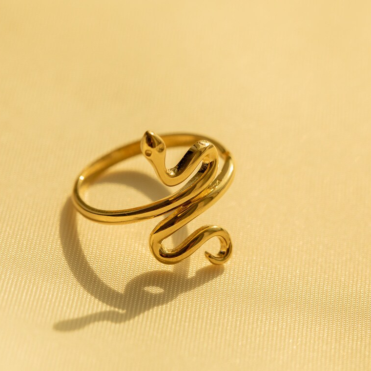 Provence Jewellery Wholesale Price Snake Shape Simple Thin 9k Solid Gold Ring 1