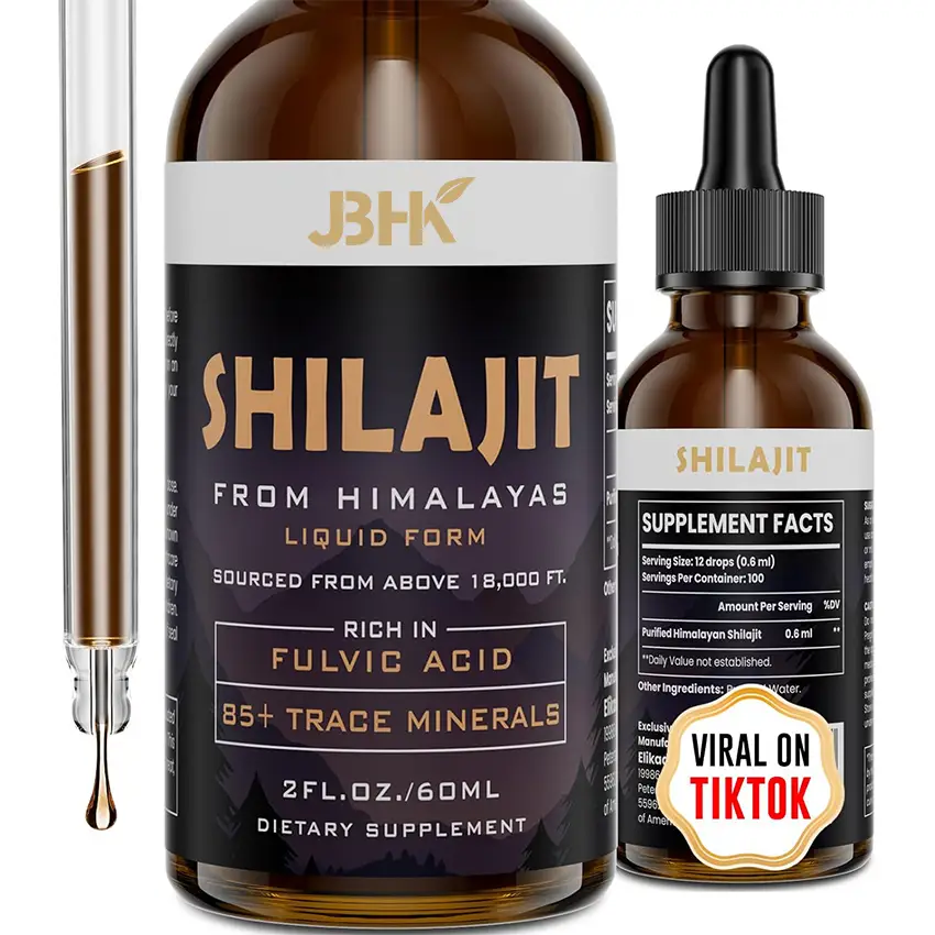 OEM/ODM Himalayan Shilajit Resin Drops Fulvic Acid Mg Zn 1