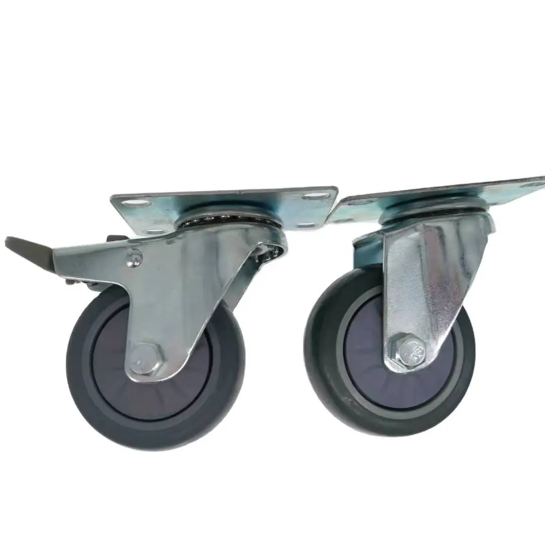 75 Mm Tpr Medium Duty Utility Cart Swivel Total Brake Workbench Tv Stand Tables Caster Wheel 1