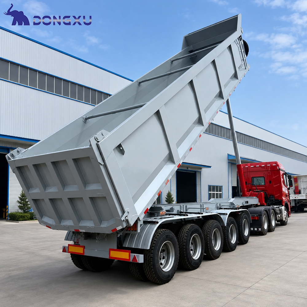 Dump Trailer 4 Axle 2-axle Aluminum End Semi Dump Dumper Trailer 6