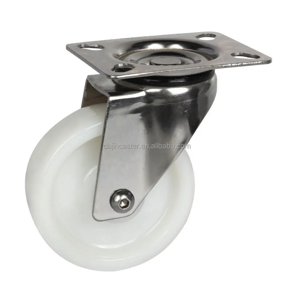 Factory Price 3,4,5 White Color Stainless Steel Swivel Caster Wheel With Brake 1