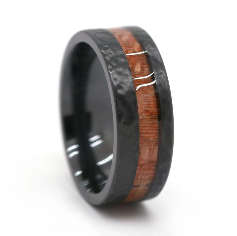 Wholesale 2022 New Design Black Zirconium Ring With Wooden Wedding Ring In Good Demand 1