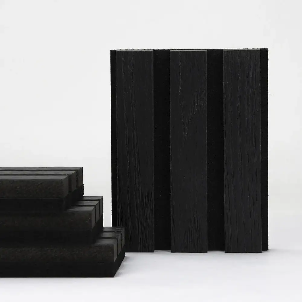Wood Veneer Acoustic Wall Panels MDF Boards for Interior Wall Decor and Soundproofing 1