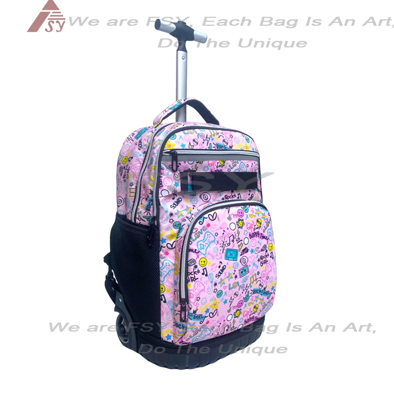 Customized Pattern Student Rolling Backpack Kids Trolley Bag School Backpack Wheeled Bags Trolley Bags For Girls 1