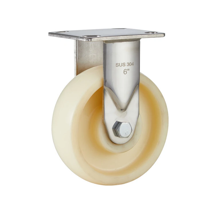 456 8heavy Duty Stainless Steel Nylon Castor Sus304 Nylon Wheels Trolley Casters Wheels Machinery Equipment Caster 1