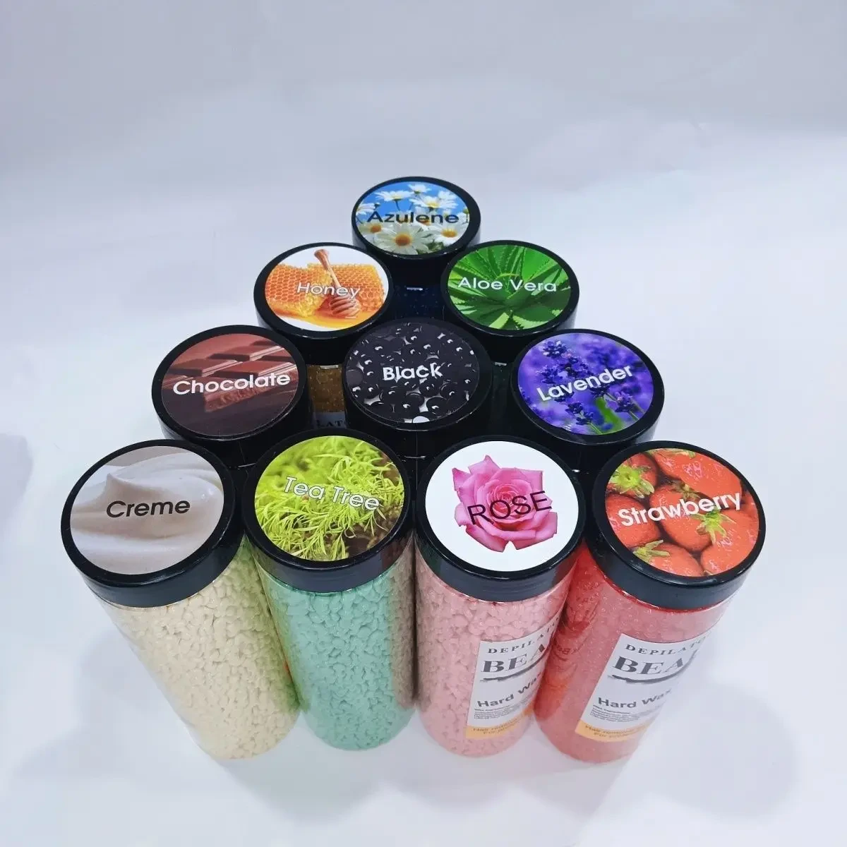 Hair Removal Wax Beans Paper-free Solid Hard Wax 400g Jar 10 Colors Full Body Hair Removal Cream 1