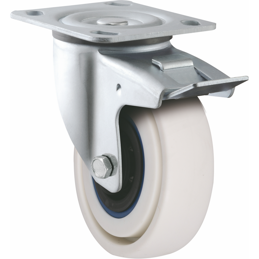 European Style 4 5 160-200kg Load Capacity Elastic Rubber And Nylon Swivel Brake Medium Heavy Duty Casters 1