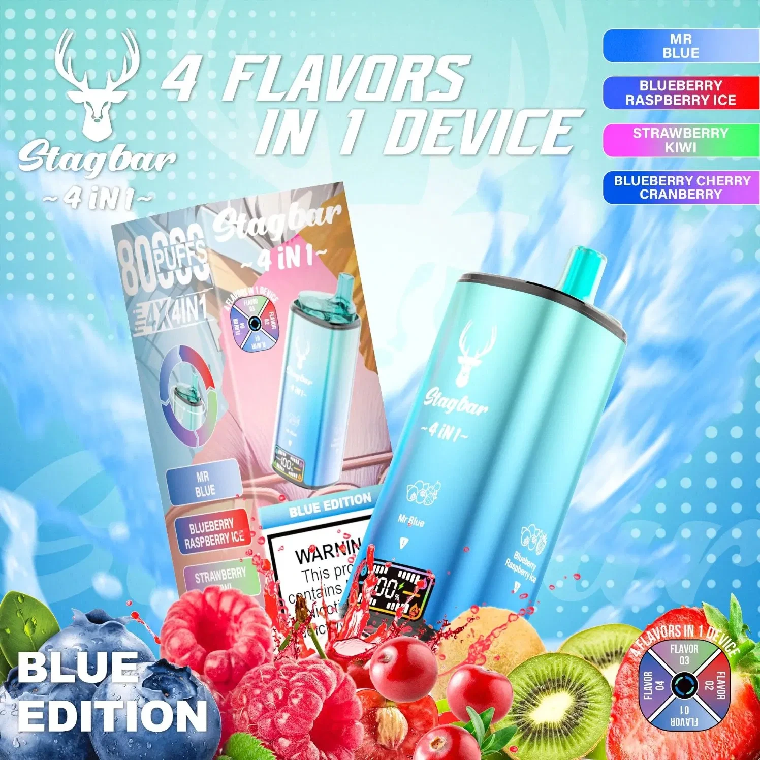 EU Warehouse Stagbar 80K Puff Bar 80000 Puffs Free Shipping 4in1 Triple Dual Disposable Vape Pen Tank Vape Solo Spain Hot Sale - Vape Pen and Disposable1 1