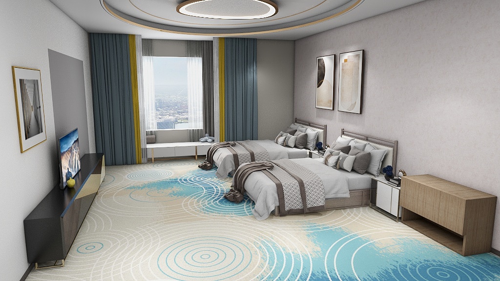 Tapis de luxe sur mesure en laine et nylon Axminster pour hôtels et maisons 6