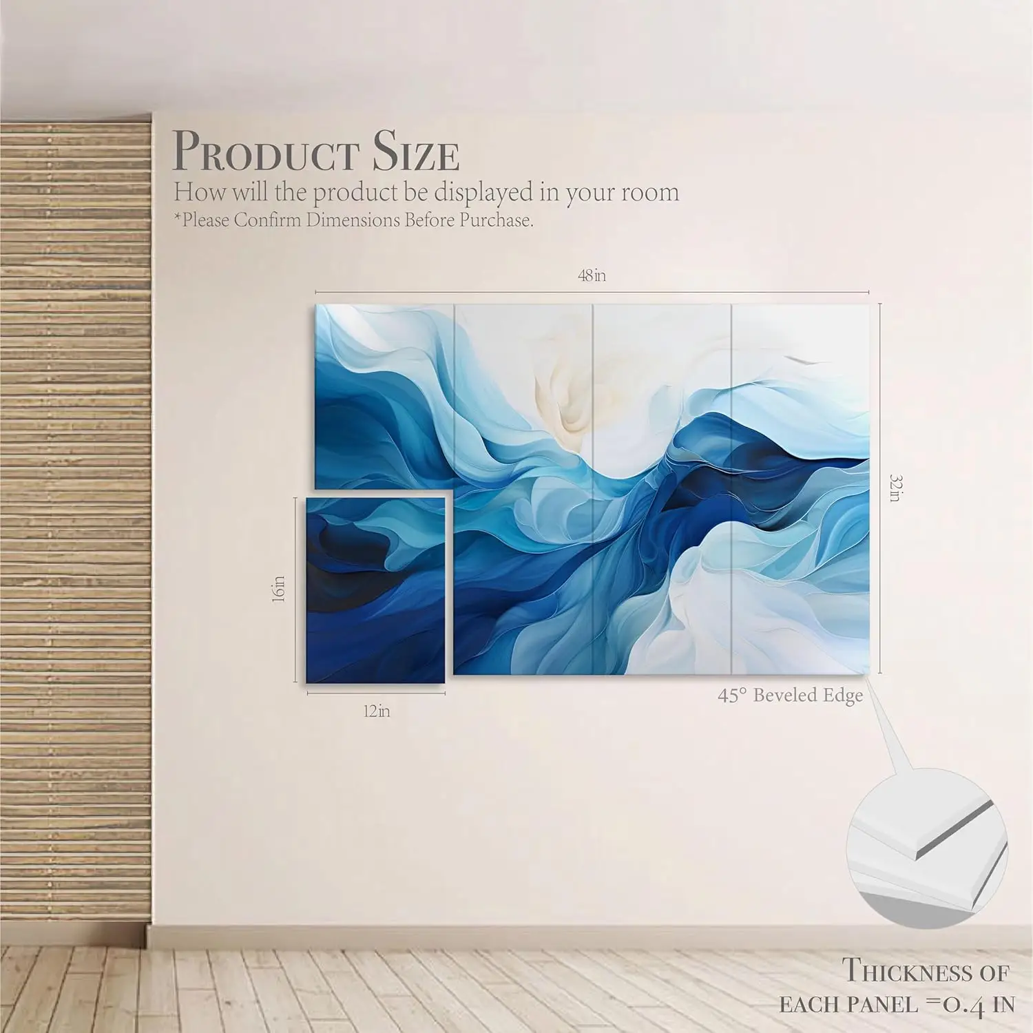 8 stk. 12x16" akustiske vægpaneler selvklæbende dekorative billedpaneler 1