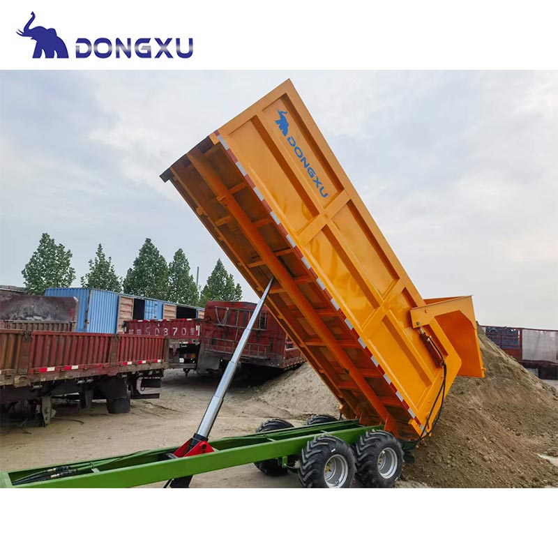 Folding Utility Trailer 8 Ton Two Wheel Mini Car Farm Wagon Tipping Dump Semi-trailer 4