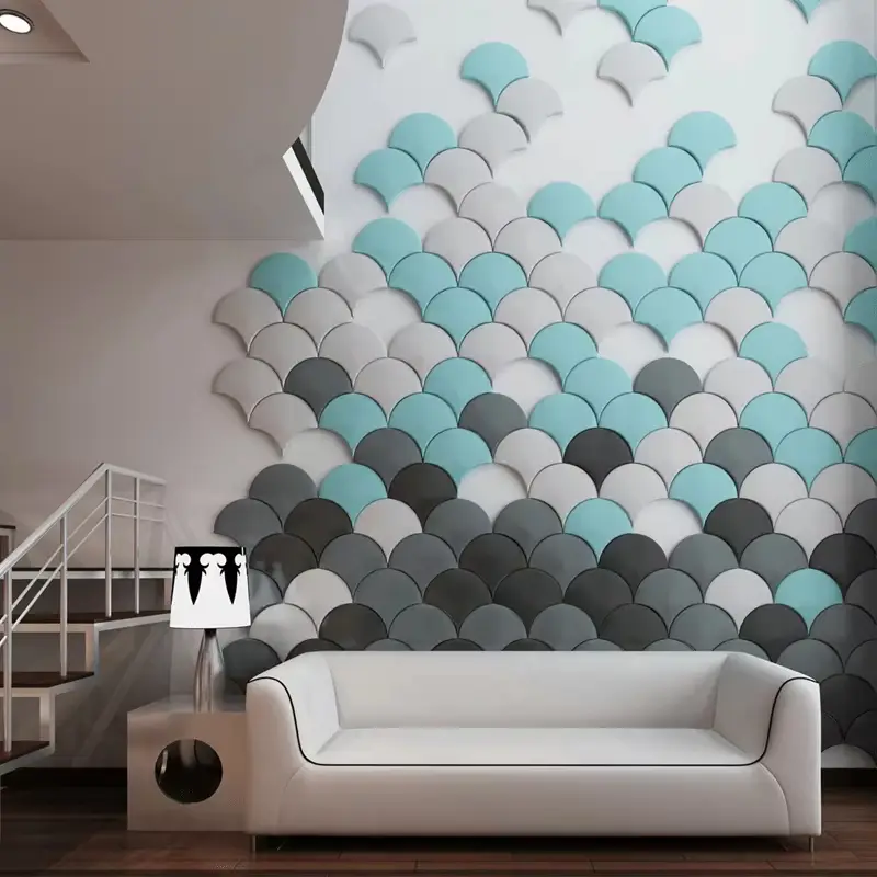 Panneaux muraux acoustiques 3D en polyester insonorisants pour la décoration intérieure 1