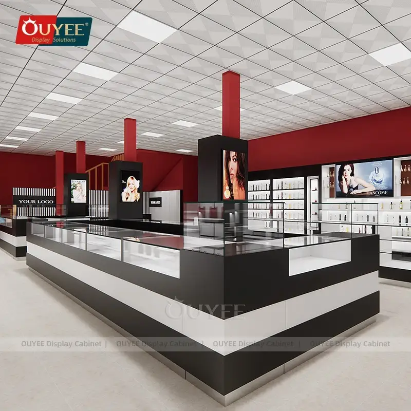 Espositore per profumi e scaffale per borse per negozi 1