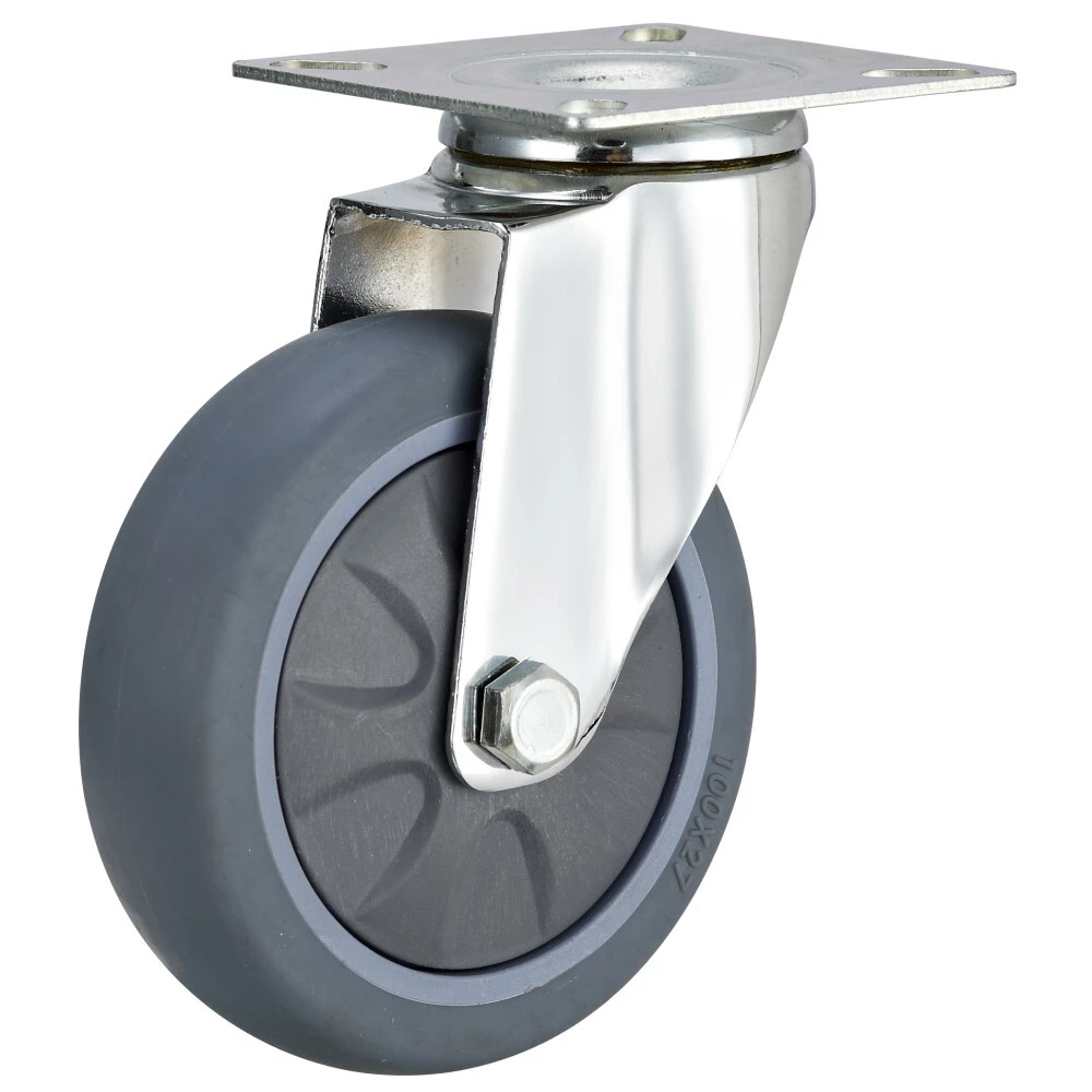 Medium-light Duty Plate Caster Wheels 4in Tpr Swivel Caster Running Wheels 1