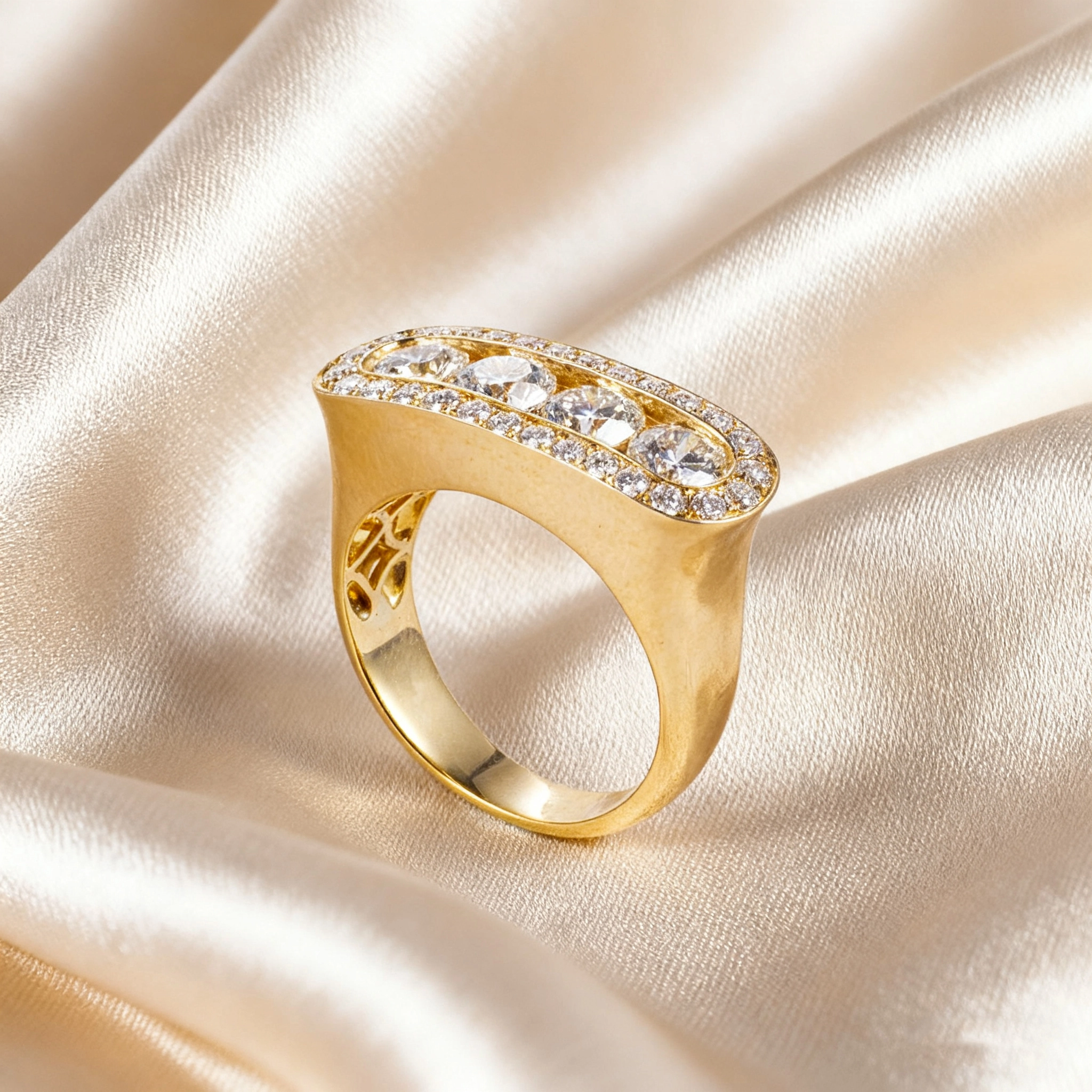 Trendy Lab Diamond Ring 18k Solid Gold Round-cut,Elegant Minimalist Luxury,Ideal For Bridal Occasions,Gifting &bulk Wholesale 1