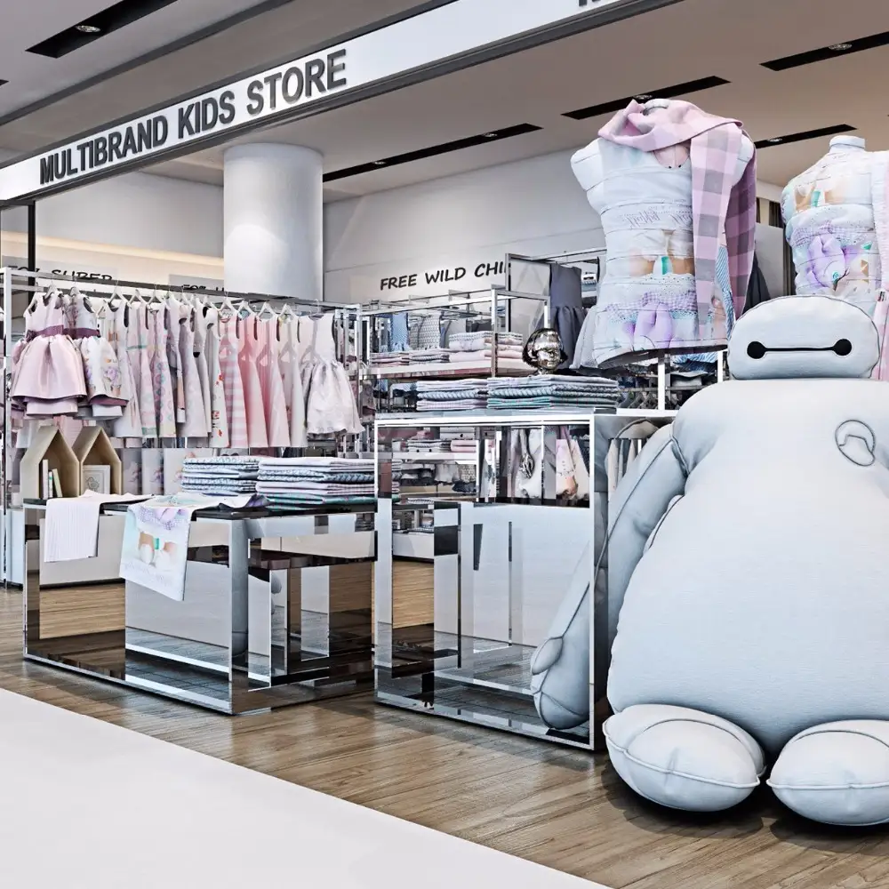 Ladeneinrichtung für Baby- und Kinderbekleidungsdisplays im Einzelhandel 1