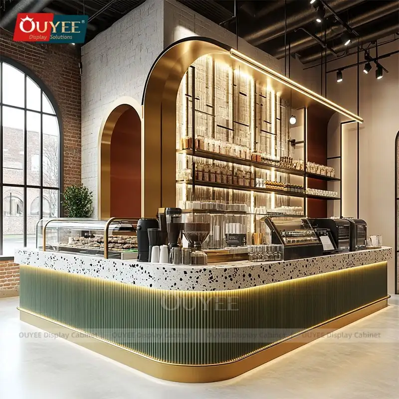 Bubble-Tea-Display aus Holz für Cafés und Einzelhandelskioske 1