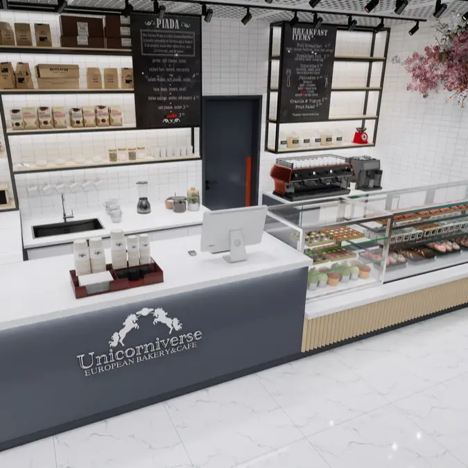 Thekenmöbel für Cafés mit 3D-Design 1