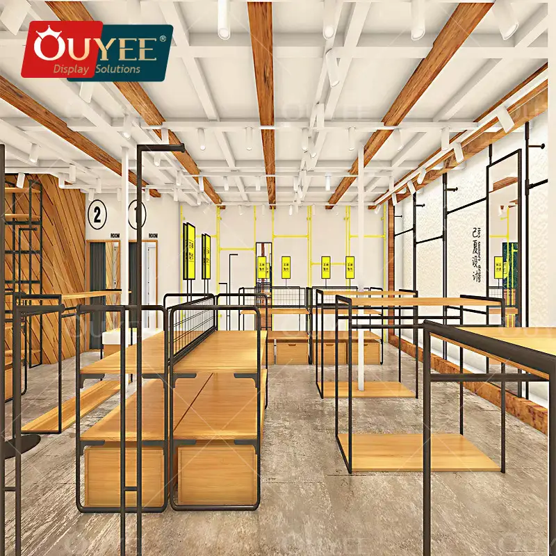 Ladeneinrichtungen aus Holz für Kinderbekleidungsgeschäfte – Verkaufsdisplays für Kinder 1