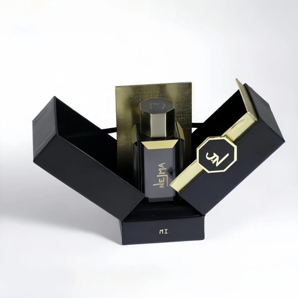 Luxury Customized Cardboard Cosmetic Glass Perfume Bottle with Magnet Box Packaging 1