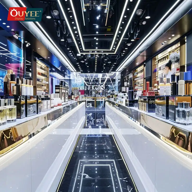 خزانة عرض وحامل للعطور، أثاث متاجر مستحضرات التجميل للبيع بالتجزئة 1