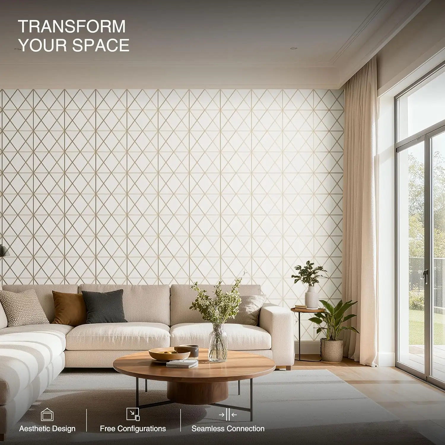 8 stuks 12x16 inch akoestische wandpanelen, zelfklevende decoratieve geluidsisolerende viltpanelen 1