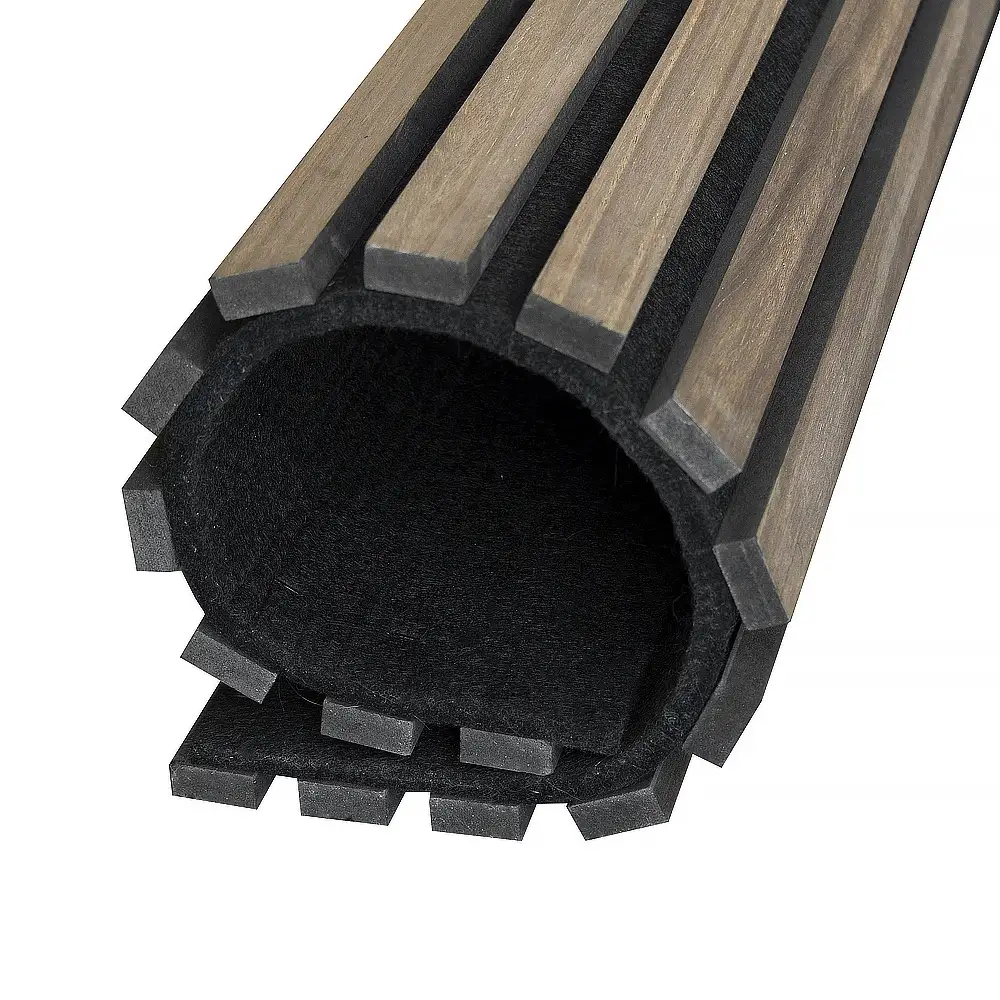 Walnut Veneer Acoustic MDF Slat Wall Panel Sheet with UV Oil, Flexible 1