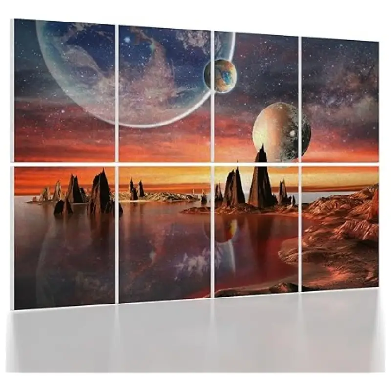 Panneaux muraux acoustiques décoratifs « Ciel étoilé » (8 pièces, 600 x 600 mm) 1