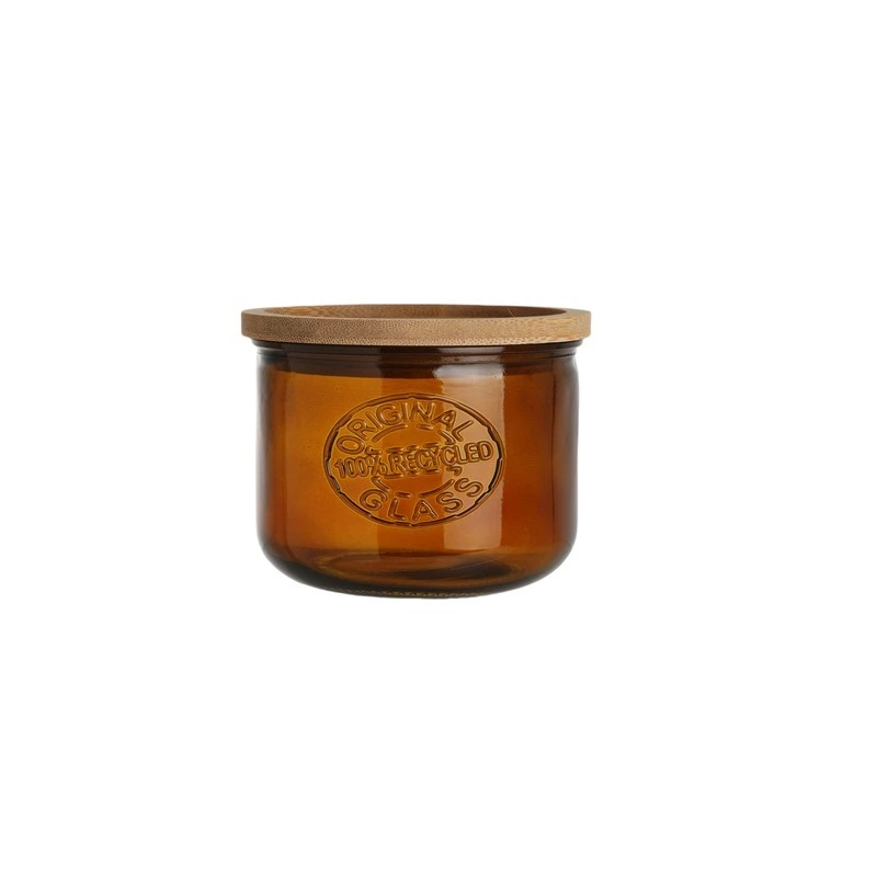 Barattolo per alimenti in vetro riciclato marrone da 350 ml 1