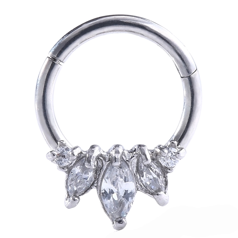Eternal Astm F136 Titanium Marquise Hinged Segment Septum Piercing Jewelry Ring 1