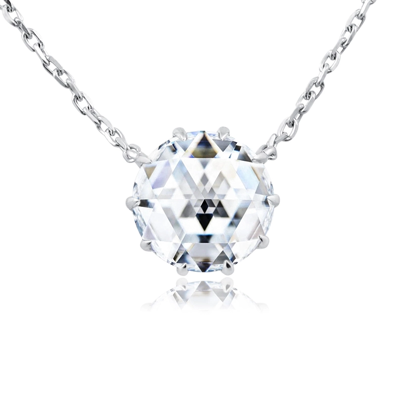 1Ct Collier Moisanite Cound Round 925 Silver 10/14 / 18K Gold Women Jewelry Men Men Gift Party Classic Stone Unisexe OEM 1