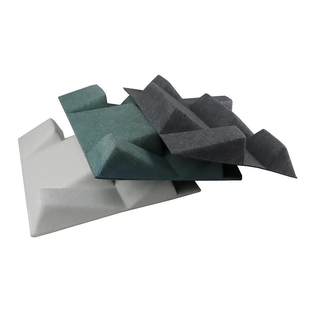 Panneaux muraux acoustiques carrés 3D en fibre de polyester haute densité, dimensions sur mesure 1