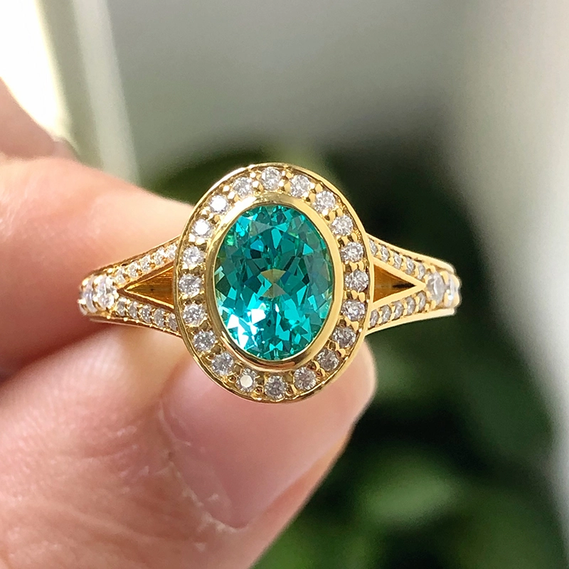 Fashion Women Lab Gemstone Engagement Rings In 10k Solid Gold 2ct Sapphire Emerald Gemstone Ring 1