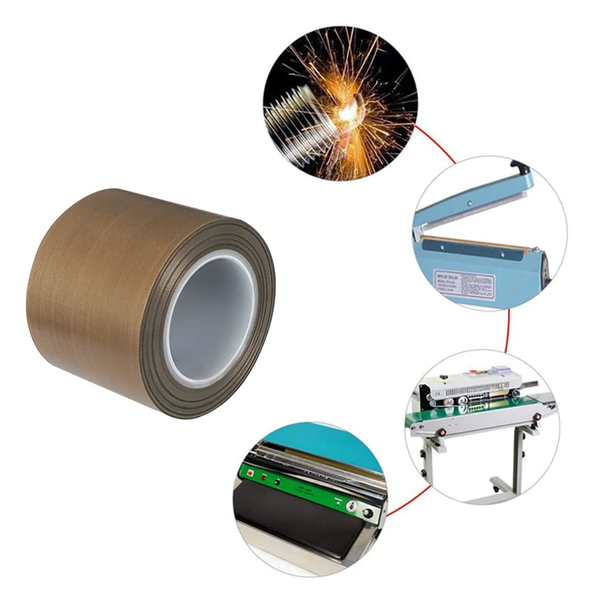 Rolo de fita adesiva de fibra de vidro PTFE de alta temperatura 6