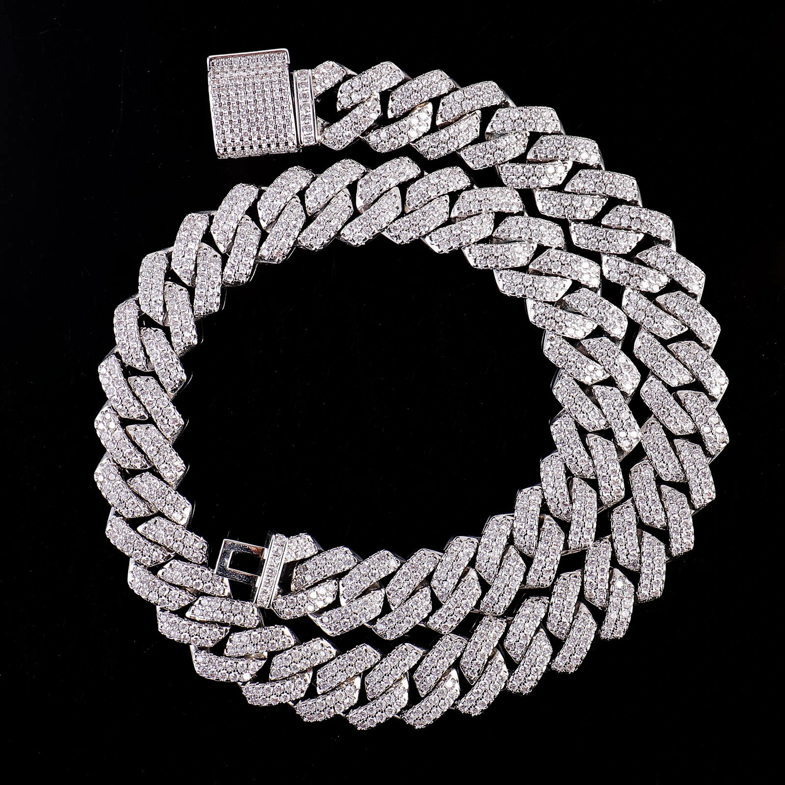 6mm 18/20/22inches Silver Wholesale Choker Custom Cuban Link Chain Gold Cuban Chains Moissanite Cuban Chain Necklace 1