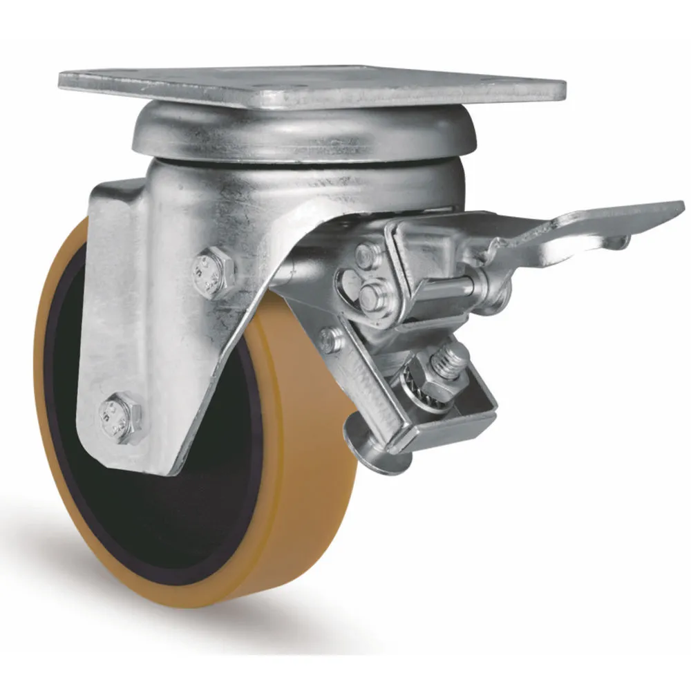 5/6/8/10 Inch Industrial Heavy Duty Castor Pu Swivel Caster Rotating Wheels 1