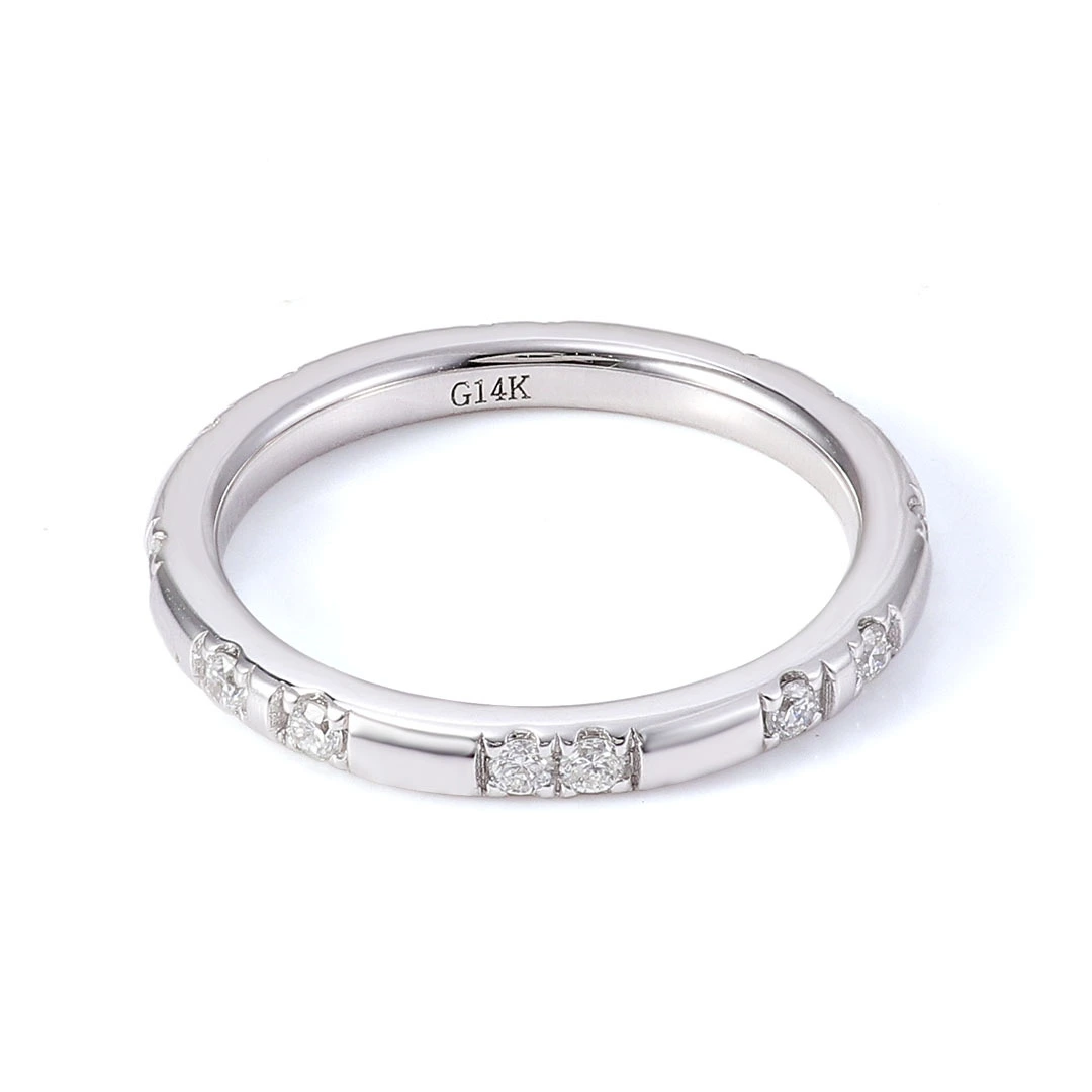 Provence 18K 14k Gold Moisanite Ring Gold Round Lab Lab Lab Création des bagues de mariage Moisanite Diamond Band 1