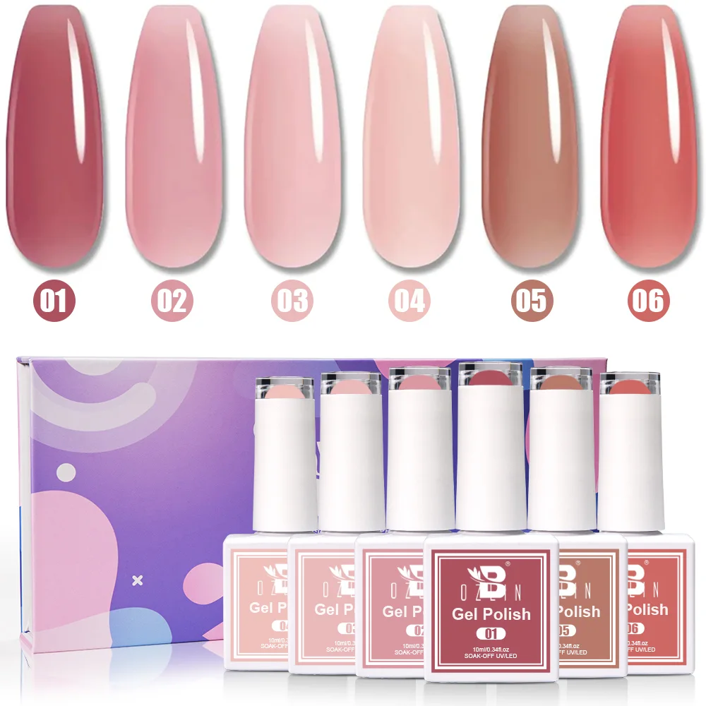 Набор гель-лаков для ногтей Bozlin Nude Colors, 36 цветов, собственная торговая марка OEM, 6 шт., снимаются с помощью замачивания. 1