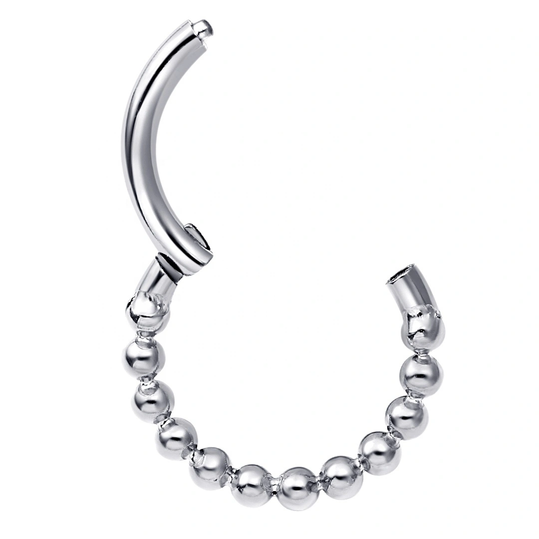 Eternal Metal Astm F136 Titanium Beaded Ball Shaped Clicker Hoop Ring Piercing Jewelry1 1