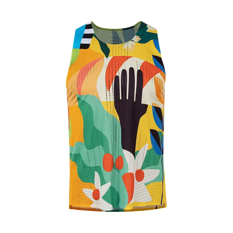 2025 New Design High Quality Heat Seal Running Vest Quick Dry Custom Marathon Sport Clothes Running Shirt Singlet Tank Top 1