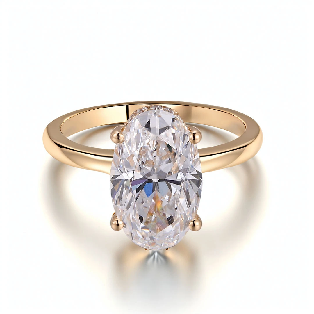 2 ~ 3ct Joyas de diamantes de corte ovalado de 2 ~ Diamantes sueltos Diamantes sueltos Estilo de oro de 14k para hombres Mujeres 1