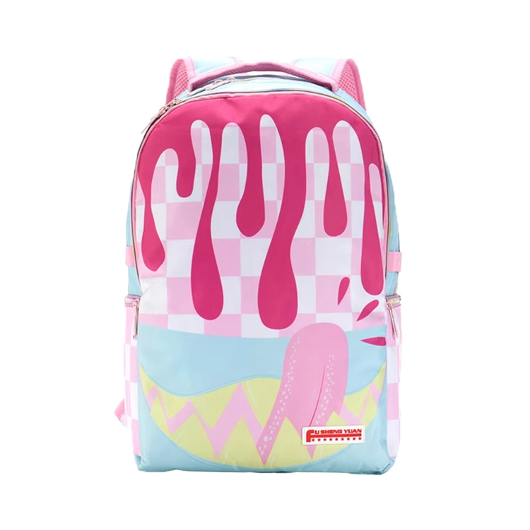 Wholesale Customized High School Teens Pink School Bags Girls Graffiti Large Capacity Lightweight College Student Bag Backpack 1