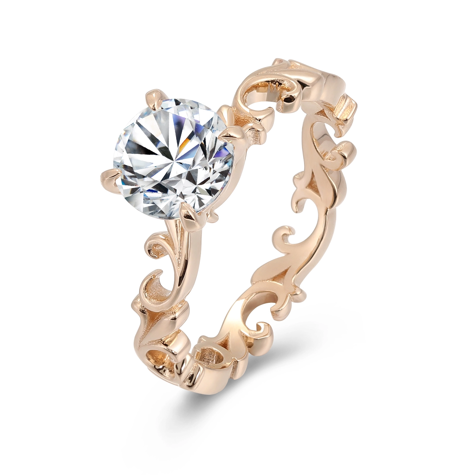 Incroyable S925 personnalisé avec une bague de fiançailles à bijoux plaqué or 3CT MISSANITE SIGNE 1