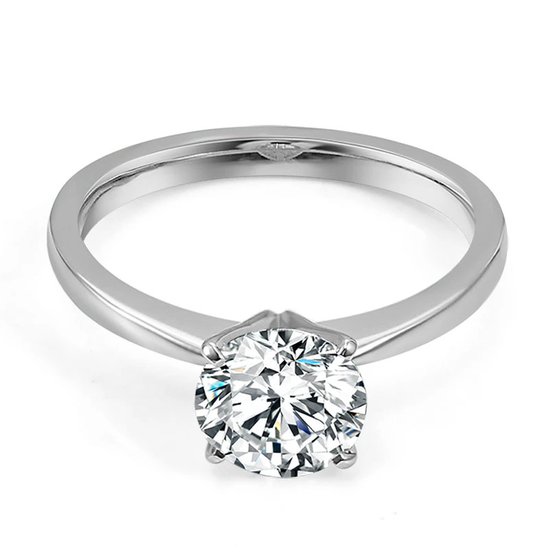 Custom Fine Jewelry 10k/14k/18k White Gold Gra Vvs Diamond Solitaire Wedding Ring Woman Engagement Moissanite Ring For Women 1