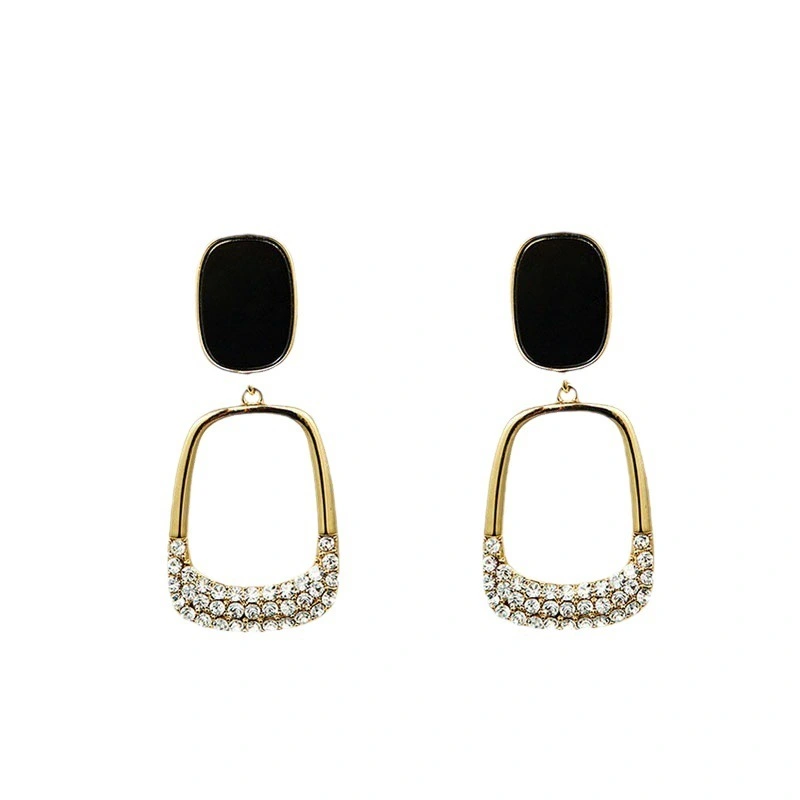 S925 Silver Needle High-end Diamond Pendant Earrings Women Elegant Retro Atmospheric Long Earrings New Style 1
