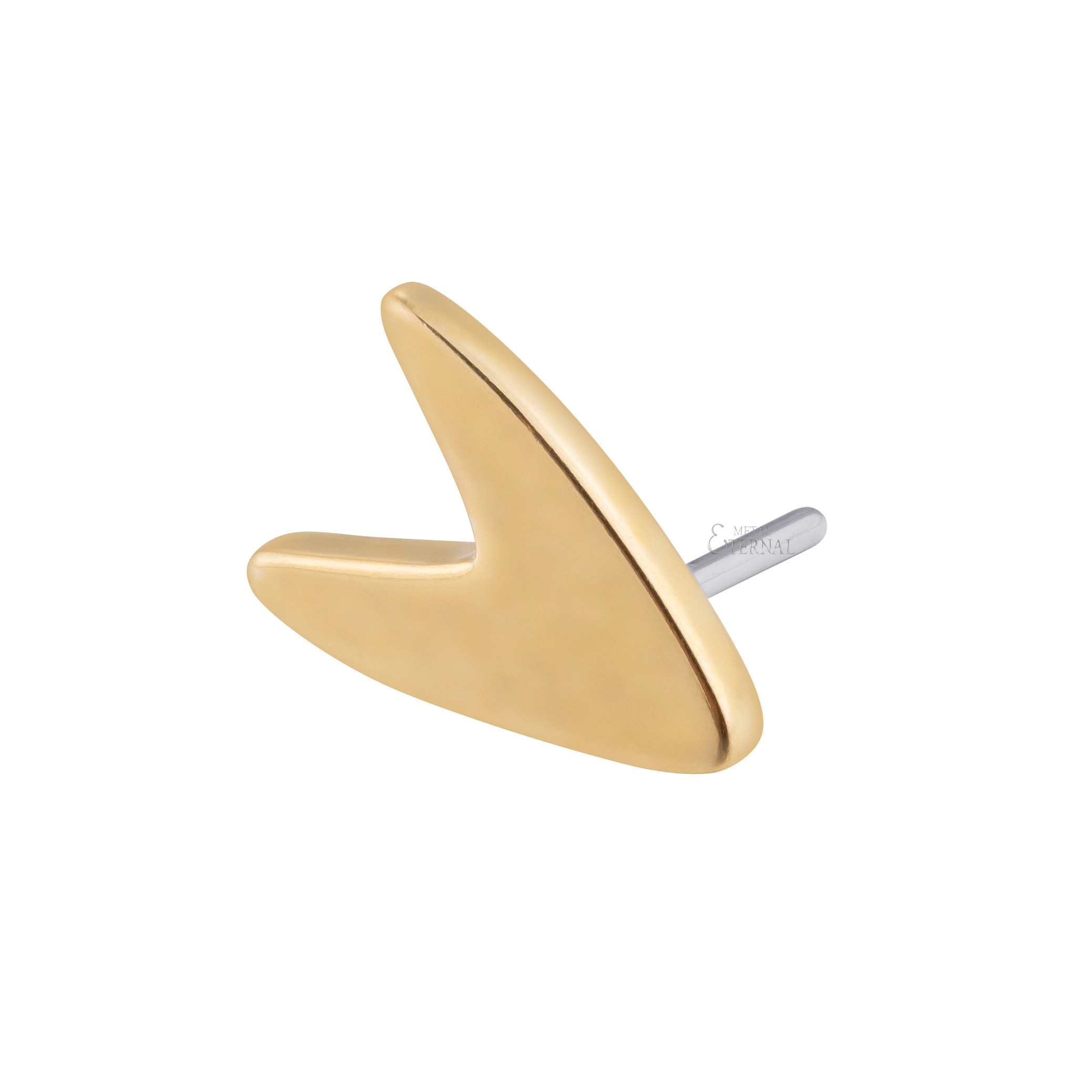Eternal Metal 14kt Gold Kite Shape Threadless Top Piercing Jewelry 1