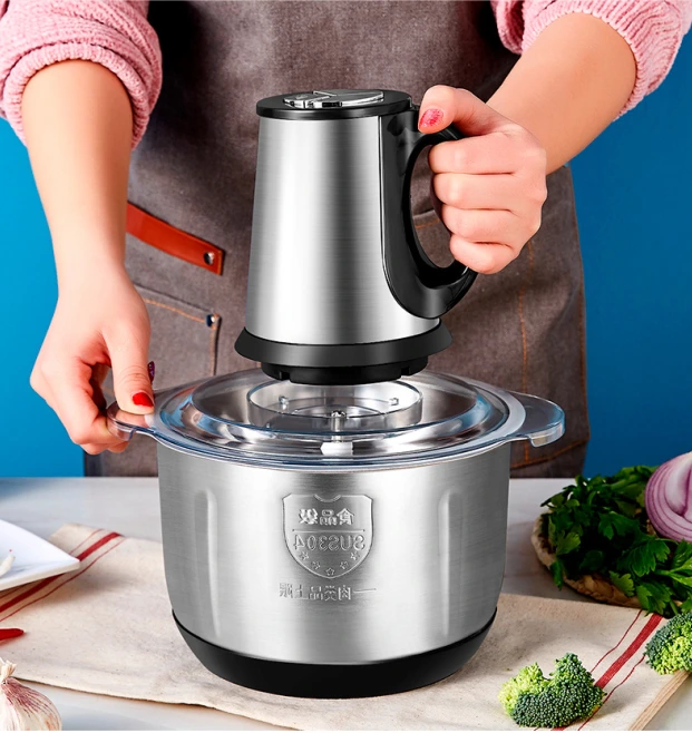 Stainless Steel Electric Garlic Onion Vegetable Food Grinder Small Vegetable Mixer Multifunctional Speedy Chopper 1