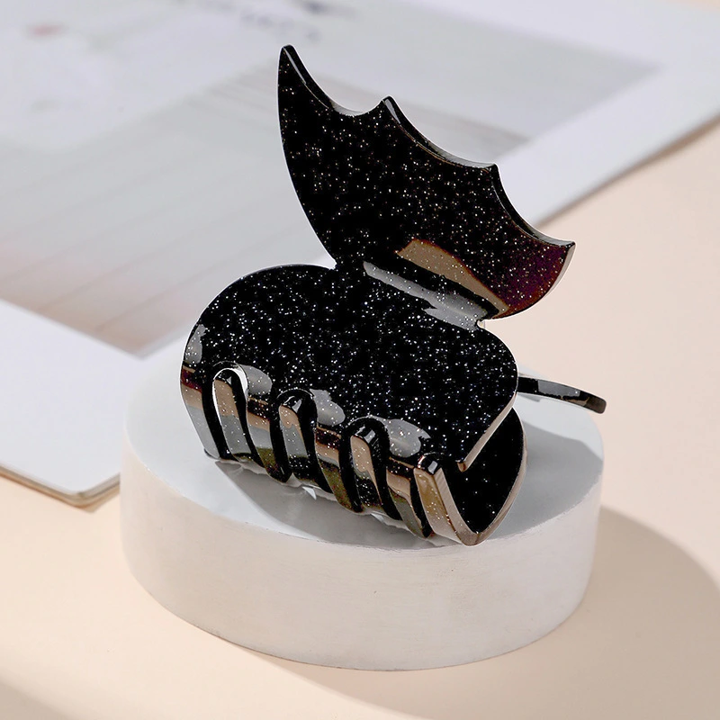 Pince à cheveux personnalisée Dowell Halloween en acétate de cellulose, pince à griffes de chauve-souris 1