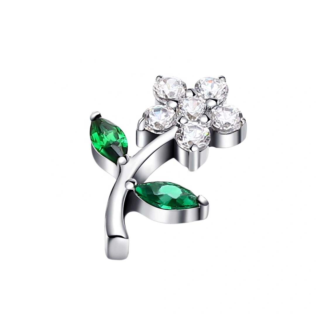 Eternal Metal Internally Threaded Labret With Flower Shaped Tops Astm F136 Titanium Piercing Jewelry 1